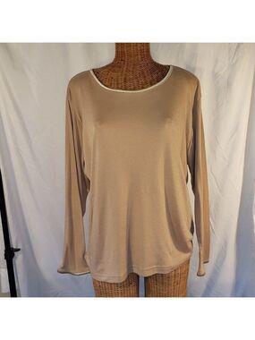 Women's RESOURCE  Beige Long Sleeve Scoop Neck Top - 22/24